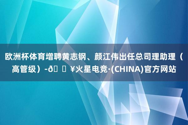 欧洲杯体育增聘黄志钢、颜江伟出任总司理助理（高管级）-🔥火星电竞·(CHINA)官方网站