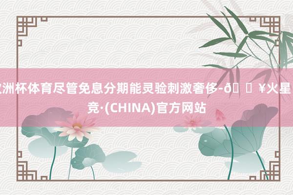 欧洲杯体育尽管免息分期能灵验刺激奢侈-🔥火星电竞·(CHINA)官方网站