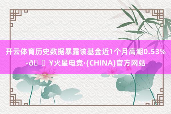 开云体育历史数据暴露该基金近1个月高潮0.53%-🔥火星电竞·(CHINA)官方网站