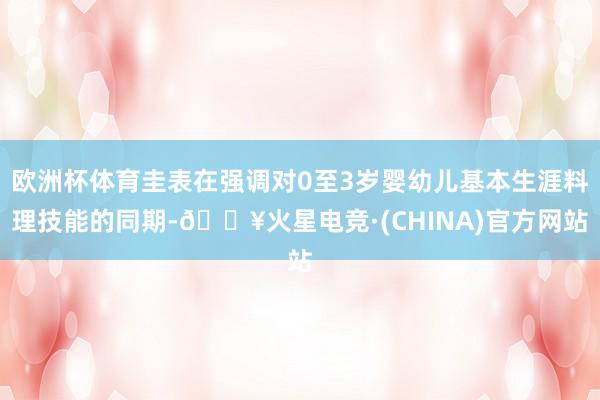欧洲杯体育圭表在强调对0至3岁婴幼儿基本生涯料理技能的同期-🔥火星电竞·(CHINA)官方网站