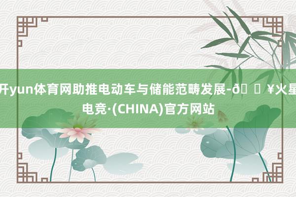 开yun体育网助推电动车与储能范畴发展-🔥火星电竞·(CHINA)官方网站