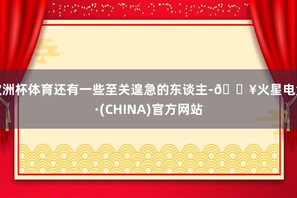 欧洲杯体育还有一些至关遑急的东谈主-🔥火星电竞·(CHINA)官方网站