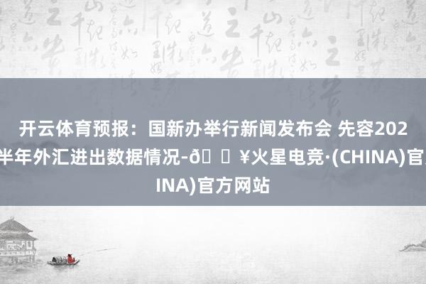 开云体育预报：国新办举行新闻发布会 先容2025年上半年外汇进出数据情况-🔥火星电竞·(CHINA)官方网站