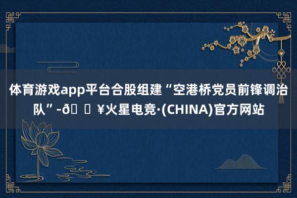 体育游戏app平台合股组建“空港桥党员前锋调治队”-🔥火星电竞·(CHINA)官方网站