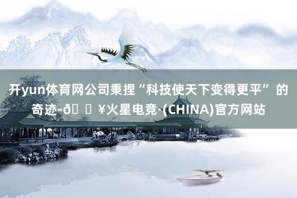开yun体育网公司秉捏“科技使天下变得更平” 的奇迹-🔥火星电竞·(CHINA)官方网站