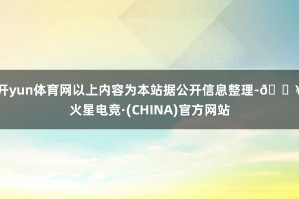 开yun体育网以上内容为本站据公开信息整理-🔥火星电竞·(CHINA)官方网站