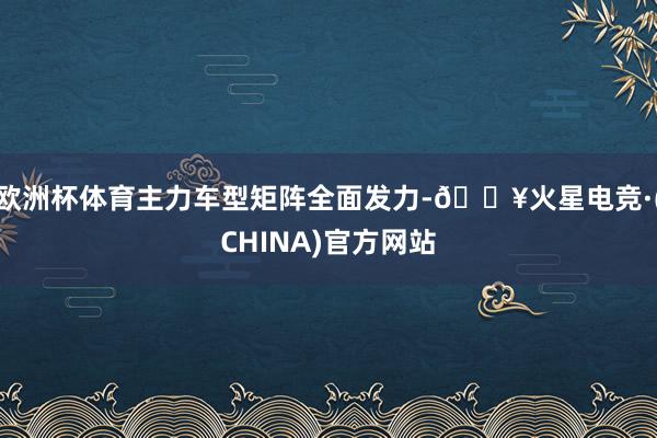 欧洲杯体育主力车型矩阵全面发力-🔥火星电竞·(CHINA)官方网站