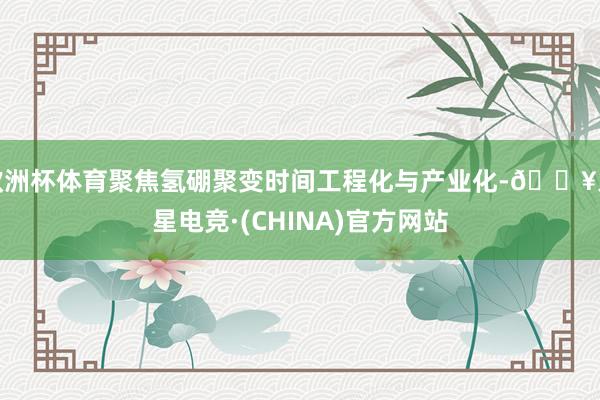欧洲杯体育聚焦氢硼聚变时间工程化与产业化-🔥火星电竞·(CHINA)官方网站