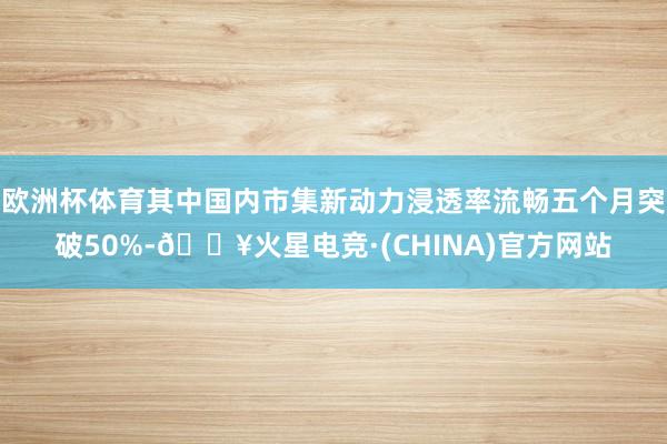 欧洲杯体育其中国内市集新动力浸透率流畅五个月突破50%-🔥火星电竞·(CHINA)官方网站