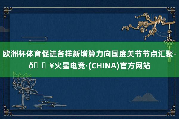 欧洲杯体育促进各样新增算力向国度关节节点汇聚-🔥火星电竞·(CHINA)官方网站